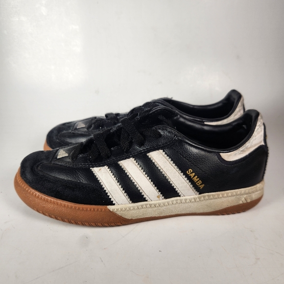 SAMBA Adidas Youth Sneaker Size 2.5 Black Classic Leather Trainer Shoe Athletic - Picture 13 of 13